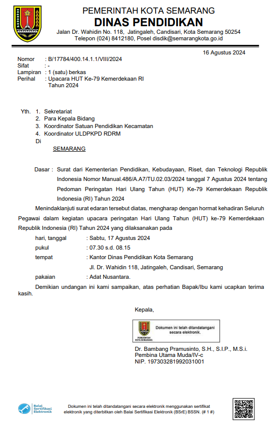 Upacara HUT Ke-79 Kemerdekaan RI Tahun 2024